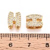 Brass Micro Pave Clear Cubic Zirconia Beads KK-T071-17G-H-3