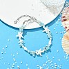 Shell Pearl & Synthetic Turquoise & Natural Larimar Beaded Bracelets for Women BJEW-JB14111-1