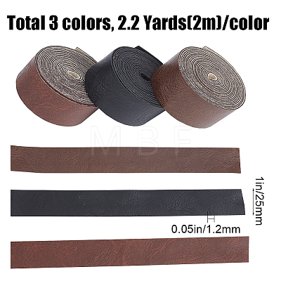 Gorgecraft 3 Rolls 3 Colors PU Imitation Leather Cord LC-GF0001-08A-1