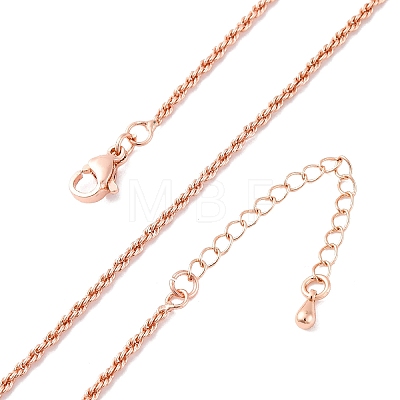 Brass Rope Chains Necklaces for Women NJEW-D302-03RG-1