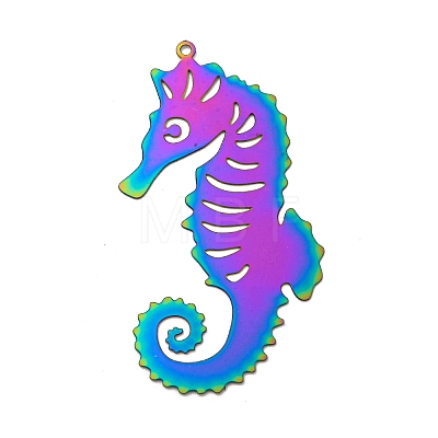 Ion Plating(IP) 201 Stainless Steel Etched Metal Embellishments Pendants STAS-G328-02D-RC-1