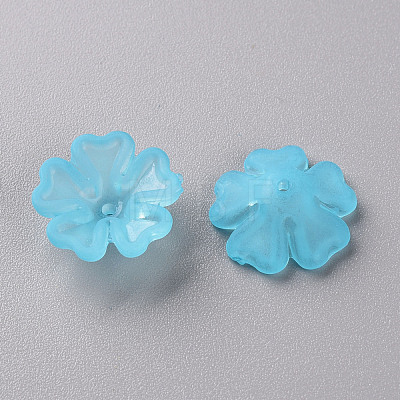 Transparent Frosted Acrylic Bead Caps MACR-S371-04A-755-1