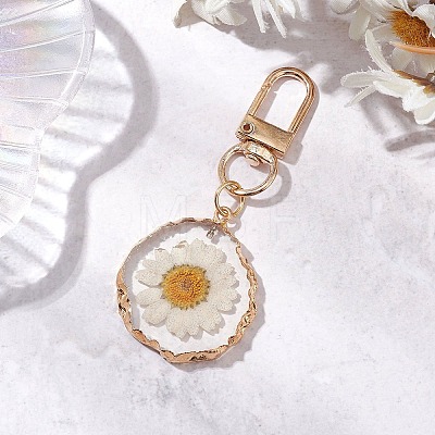 Inner Dried Flower Resin Pendant Decoration HJEW-JM02663-02-1