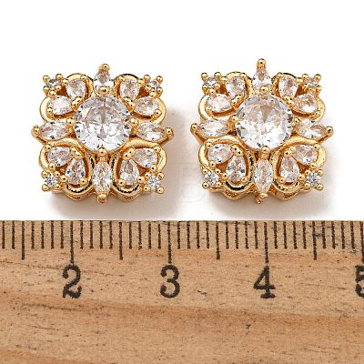 Brass Micro Pave Cubic Zirconia Beads KK-U037-03G-01-1