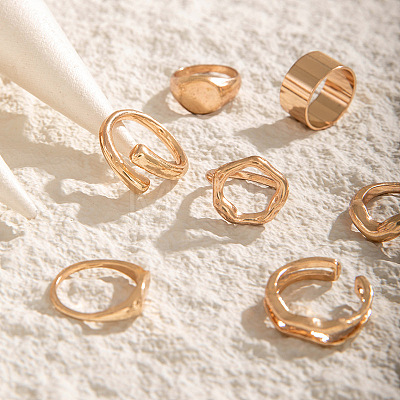 10Pcs Alloy Finger Rings Sets WG7802C-29-1