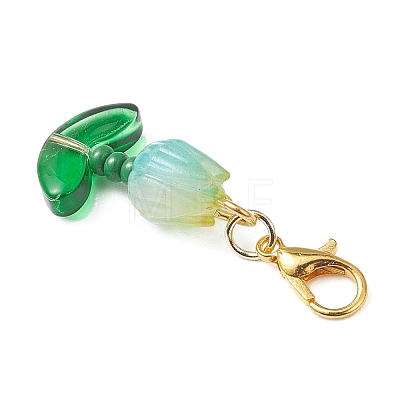 40Pcs Tulip Acrylic Pendant Decorations HJEW-JM04689-02-1