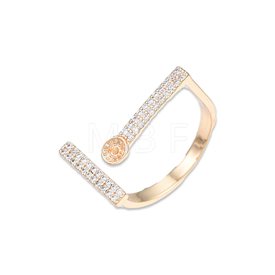 Brass Pave Clear Cubic Zirconia Finger Ring Settings KK-N232-484-1