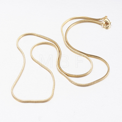 Brass Square Snake Chain Necklaces X-MAK-L009-05G-1