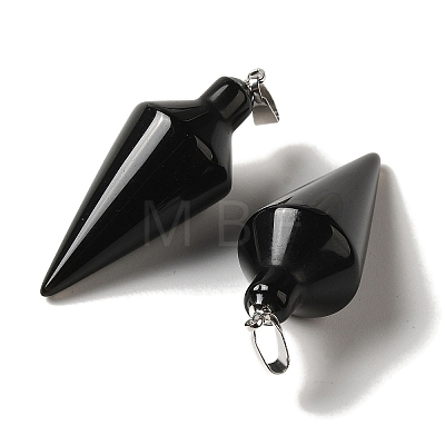 Natural Obsidian Pendants G-Z055-02P-11-1