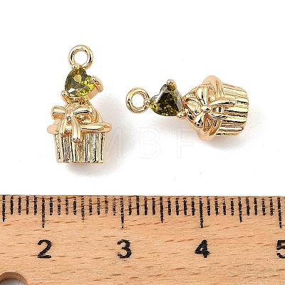 Brass Micro Pave Cubic Zirconia Pendants KK-C155-16G-04-1