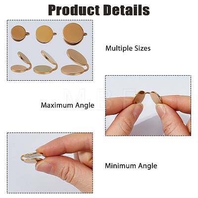 12Pcs 3 Styles 304 Stainless Steel Cuff Earrings EJEW-HS0001-36G-1