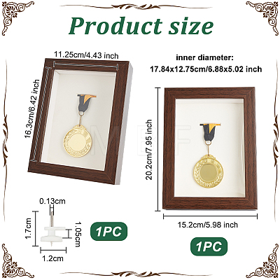 Natural Wood Medal Display Frame AJEW-WH0248-420A-1