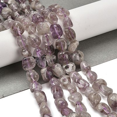 Natural Purple Phantom Quartz Purple Lodolite Quartz Beads Strands G-P497-01E-39A-1