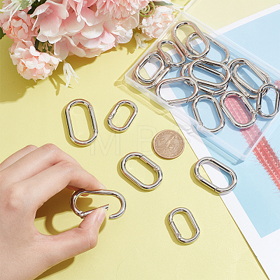   24Pcs 3 Styles Zinc Alloy Spring Gate Rings FIND-PH0007-91-1