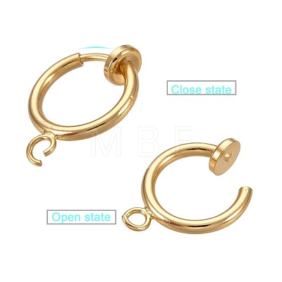 Brass Clip-on Hoop Earring Findings X-KK-P102-01G-1