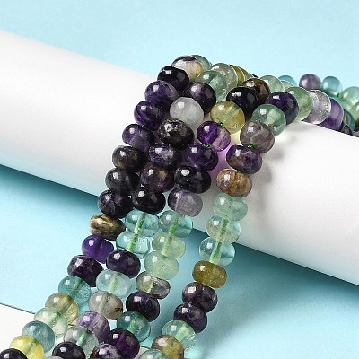 Natural Colorful Fluorite Beads Strands G-D481-19B-1