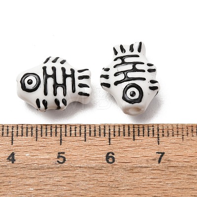 Handmade Printed Porcelain Beads PORC-F005-03B-03-1