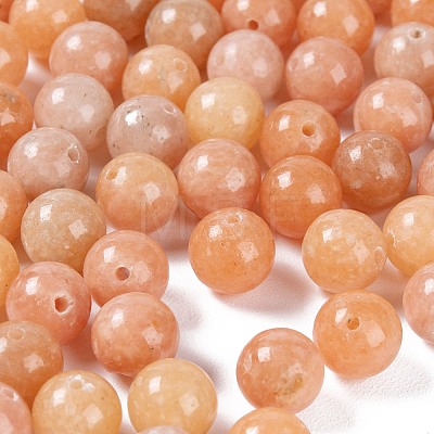 100Pcs 8mm Natural Peach Calcite Round Beads DIY-LS0002-27-1