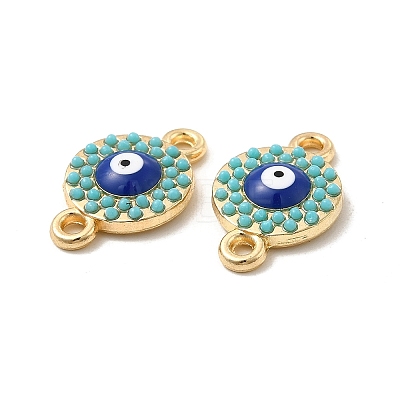 Alloy Connector Charms with Enamel and Synthetic Turquoise FIND-H039-30G-1