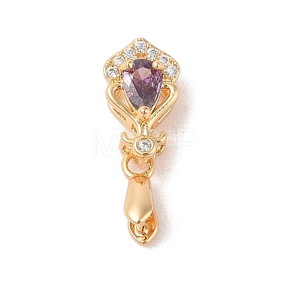 Golden Brass Micro Pave Clear Cubic Zirconia Ice Pick Pinch Bails X-KK-B100-049G-02-1