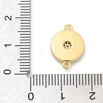 Brass Micro Pave Clear Cubic Zirconia Connector Charms KK-M303-04G-04-1