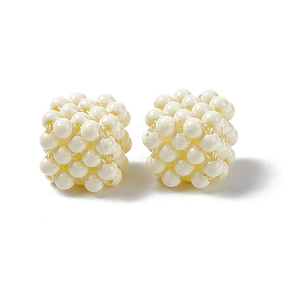 Handmade Opaque Plastic Woven Beads KY-P015-06E-1