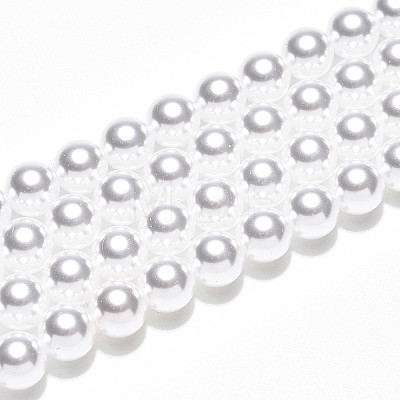 Baking Painted Pearlized Glass Pearl Bead Strands HY-N002-6mm-A12-1