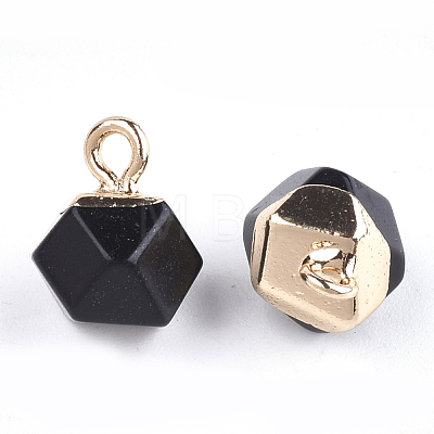 Electroplate Synthetic Black Stone Charms X-G-S344-08A-1