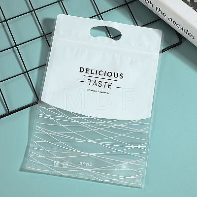 50Pcs Transparent Plastic Delicious Printed Cookies Zip Lock Bags PW-WG09E1A-10-1