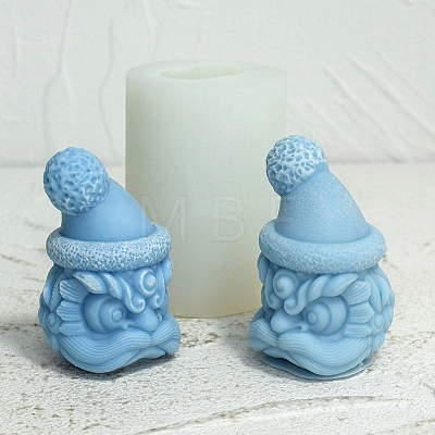 3D Dancing Lion Head DIY Food Grade Silicone Statue Candle Molds PW-WG99762-01-1