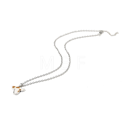 Zinc Alloy with Leather Pendant Necklces NJEW-Z034-01B-P-1