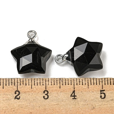 Natural Obsidian Pendants G-P540-01P-11-1