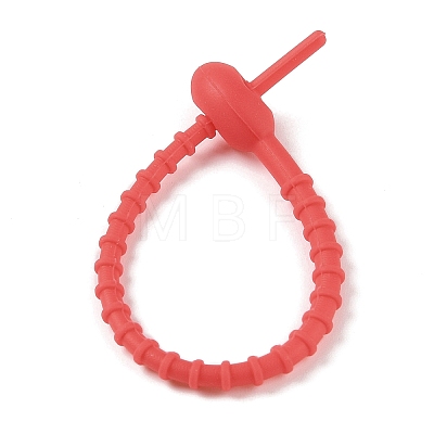 Oval Shape Silicone Cable Zip Ties AJEW-C034-03F-1