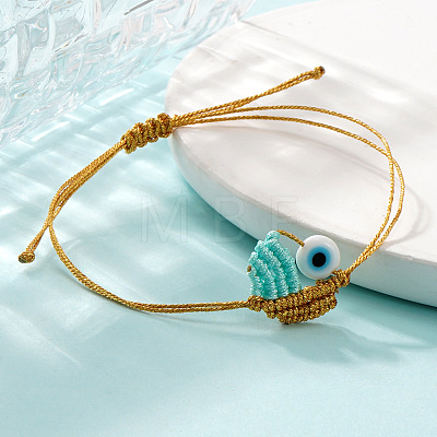 Waxed Cord with Glass Braided Bracelets for Women PS3674-1