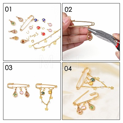 Iron Brooch Findings KK-S345-025-1-1