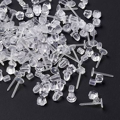 100Pcs Plastic Stud Earring Findings KY-FS0001-04-1