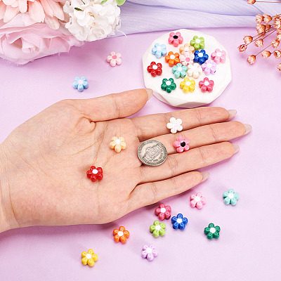 30Pcs 15 Colors Baking Paint Opaque Acrylic Beads MACR-TA0003-04-1
