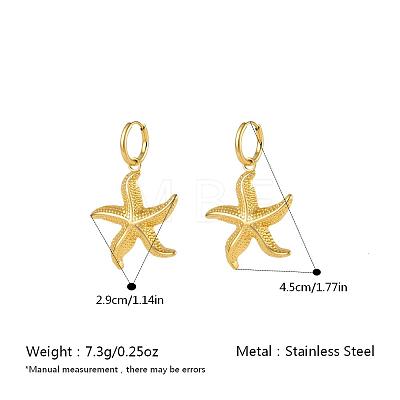 Ocean 304 Stainless Steel Hoop Dangle Earrings for Women DN9984-7-1
