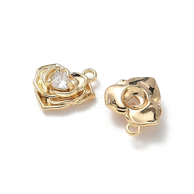 Valentine's Day Brass Micro Pave Cubic Zirconia Charms KK-P355-15G-01-1