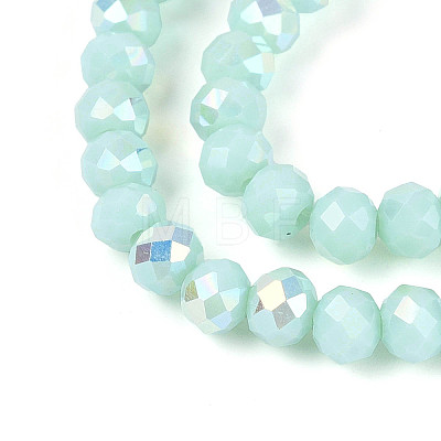 AB Color Plated Opaque Glass Rondelle Beads Strands EGLA-T029-4mm-09H-1