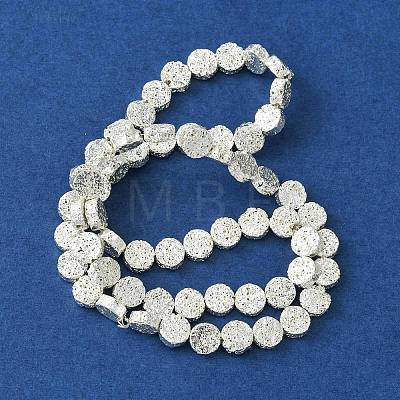 Electroplated Natural Lava Rock Beads Strands G-I360-M01-04-1