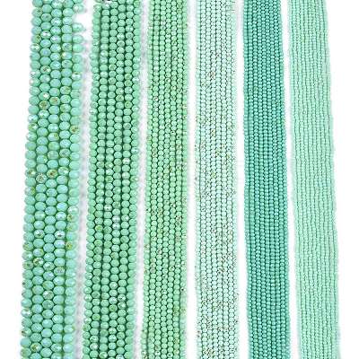 Electroplate Opaque Solid Color Glass Beads Strands EGLA-A044-P6mm-L14-1