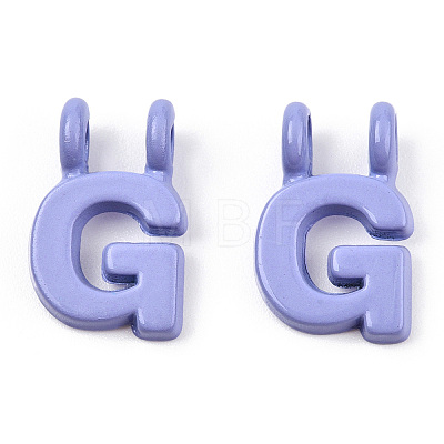 Rack Plating Spray Painted Alloy 2-Loop Link Pendants PALLOY-N176-01G-1