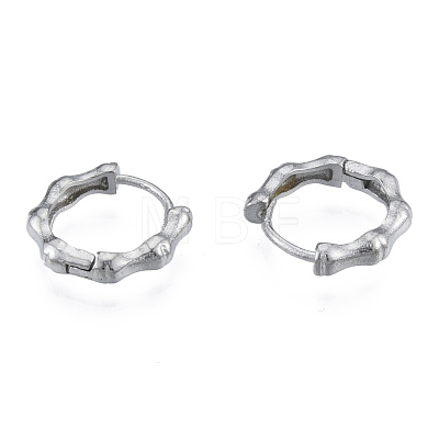 Non-Tarnish 316 Surgical Stainless Steel Bamboo Stick Hoop Earrings for Men Women EJEW-N052-12-1