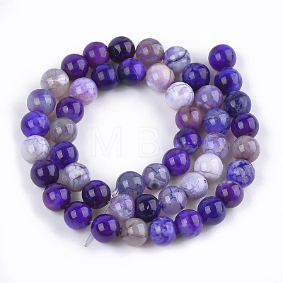 Dyed Natural Agate Beads Strands G-T109-8mm-08-1