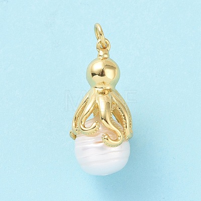 Shell Pearl Pendants KK-C004-10G-1