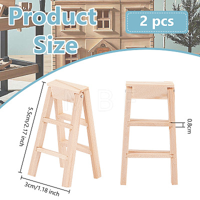 Wooden Mini Ladders DIY-WH0021-58-1