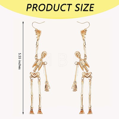 Alloy Skeleton Dangle Earrings JE993A-1