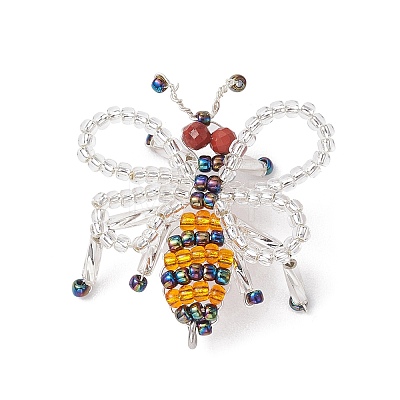 Handmade Glass Seed Beads Woven Pendants PALLOY-MZ00214-02-1