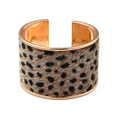 Alloy PU Open Cuff Bangles Bangles BJEW-U014-01G-02-1